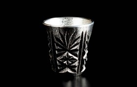 薩摩錫器　ぐい呑　黒【No.98】