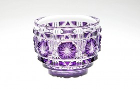 薩摩切子　猪口（大）島津紫【C-18】