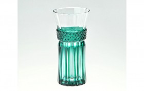 薩摩切子　麦酒器　緑