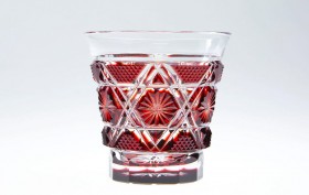 薩摩切子　冷酒グラス　紅【C-01】