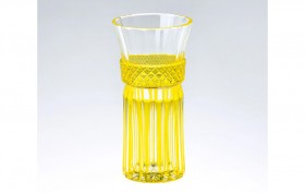 薩摩切子　麦酒器　黄